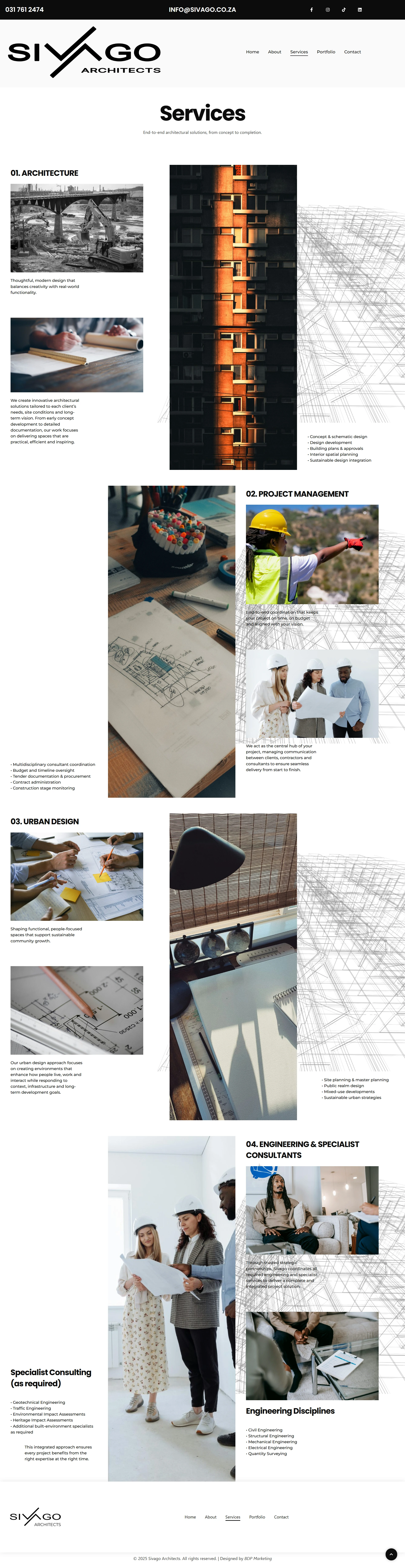 Sivago Architects — Services page